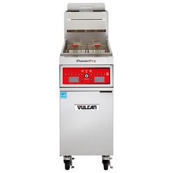 Vulcan VFRY18F NG Commercial Gas Fryer - 50 lb Vat, Floor Model, Natural Gas, Solid State Analog Controls, Kleenscreen Flitration, Stainless Steel, Gas Type: NG
