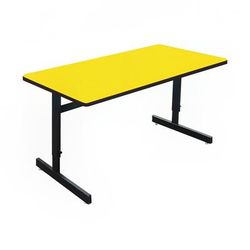 Correll CSA2460-38-09-09 Desk Height Work Station, 1 1/4" Top, Adjust to 29", 60" x 24", Yellow/Black