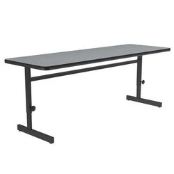 Correll CSA2472-15-09-09 Rectangular Adjustable Height Work Station, 72"W x 24"D - Gray Granite/Black T-Mold