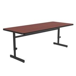 Correll CSA3060-21-09-09 Rectangular Adjustable Height Work Station, 60"W x 30"D - Cherry/Black T-Mold, Red
