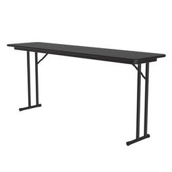 Correll ST1860PX-07 Off Set Leg Seminar Table w/ 3/4" High Pressure Top, 18 x 60", Black Granite