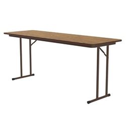 Correll ST2496P X 06 Off Set Leg Seminar Table w/ 3/4" High Pressure Top, 24 x 96", Oak, Brown