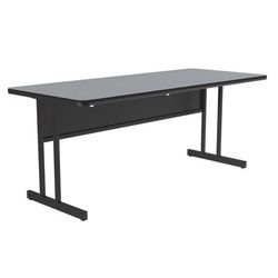 Correll WS3072-15-09-09 Rectangular Desk Height Work Station, 72"W x 30"D - Gray Granite/Black T-Mold