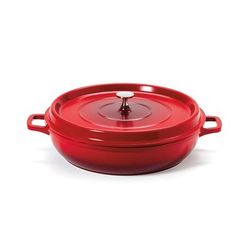 GET CA-015-R/BK/CC 7 1/2 qt Ceramic Coated Aluminum Braising Pan, Red