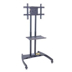 Luxor FP2500 Adjustable Height TV Stand w/ Shelf, 100 lb Capacity & Locking Casters