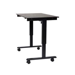 Luxor STANDE-60-BK/BO 60" Electric Standing Desk - Black Frame w/ Black Oak Surface, Brown