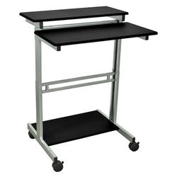 Luxor STANDUP-31.5-B 31 1/2" Mobile Standing Presentation Station - Adjustable Height, Steel Frame, Black
