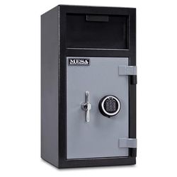 Mesa MFL2714E 1.4 cu ft 1 Compartment Drop Safe w/ Electronic Lock, Two Tone Gray, Black / Grey