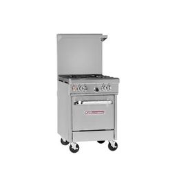 Southbend 4241E LP 24" 4 Burner Commercial Gas Range w/ Space Saver Oven, Liquid Propane, Stainless Steel, Gas Type: LP