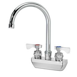 Krowne 14-401L Splash Mount Faucet - 6" Gooseneck Spout, 4" Centers