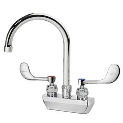 Krowne 14-401L-W-E3 Wall Mount Faucet w/ 6" Gooseneck Spout & VR Wrist Action Handles - 4" Centers, 1.0 GPM