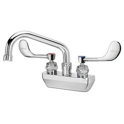 Krowne 14-406L-W-H4 Wall Mount Faucet w/ 6" Swing Spout & VR Wrist Action Handles - 4" Centers, 1.5 GPM
