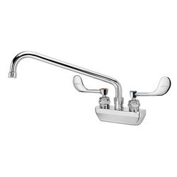 Krowne 14-412L-W-E4 Wall Mount Faucet w/ 12" Swing Spout & VR Wrist Action Handles - 4" Centers, 1.5 GPM