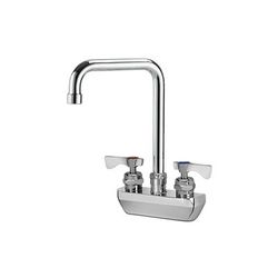 Krowne 14-431L-L-F2 Wall Mount Faucet w/ 6" Double Bend Spout & Lever Handles - 4" Centers, 1.5 GPM