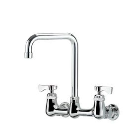 Krowne 14-831L-L-E5 Wall Mount Faucet w/ 6" Double Bend Spout & Lever Handles - 8" Centers, 1.8 GPM
