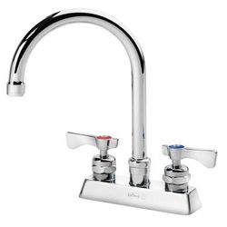 Krowne 15-301L Deck Mount Faucet - 6" Gooseneck Spout, 4" Centers