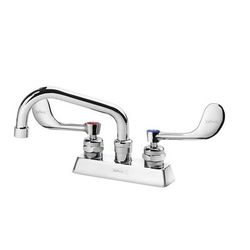 Krowne 15-306L-W-G2 Deck Mount Faucet w/ 6" Swing Spout & VR Wrist Action Handles - 4" Centers, 0.50 GPM