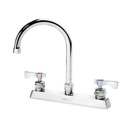 Krowne 15-501L-L-H2 Deck Mount Faucet w/ 6" Gooseneck Spout & Lever Handles - 8" Centers, 0.5 GPM