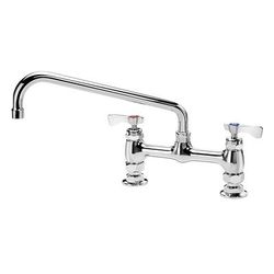 Krowne 15-810L-L-E6 Raised Deck Mount Faucet w/ 10" Swing Spout & Lever Handles - 8" Centers, 2.2 GPM