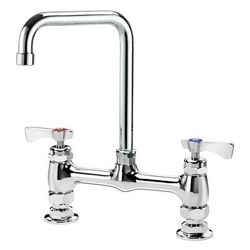 Krowne 15-831L-L-E6 Raised Deck Mount Faucet w/ 6" Double Bend Spout & Lever Handles - 8" Centers, 2.2 GPM