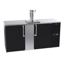 Krowne DB72R 72" Kegerator Commercial Beer Dispenser w/ 3 Keg Capacity - 3 Column, Black, 115v, 1 Column