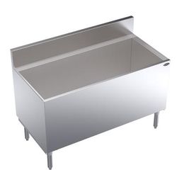 Krowne KR24-CB48 Beer Bin - Holds 12 Cases, 6 1/2" Back Splash, 48" x 24", Silver