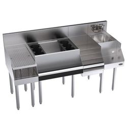 Krowne KR24-W60C-10 60" Royal 1800 Series Cocktail Station w/ 74 lb Ice Bin, Stainless Steel