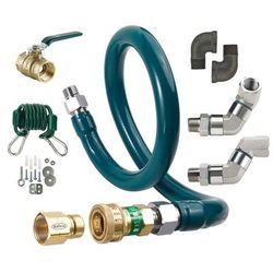 Krowne M5036K10 36" Gas Connector Kit w/ 1/2" Female/Male Couplings, 36" Long, Stainless Steel