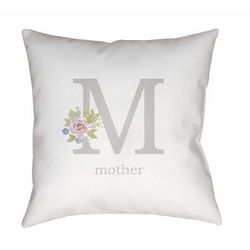 Talia 20" Square Cottage Off White/Light Silver/Pale Slate Outdoor Throw Pillow - Boutique Rugs
