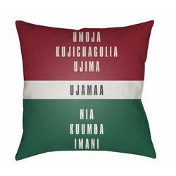 Rafiq 18" Square Modern Light Silver/Charcoal/Light Brown/Brick Red Outdoor Throw Pillow - Boutique Rugs