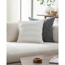 Gordy 18" Square Modern Cotton Off White Throw Pillow - Boutique Rugs