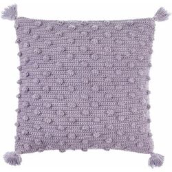 Lilka 20" Square Cottage Wool Light Silver/Metallic Silver/Medium Gray/Light Purple Throw Pillow - Boutique Rugs