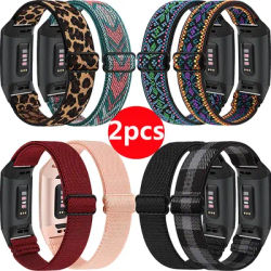 Cinturino elastico in Nylon 2 pezzi per Fitbit Charge 4 cinturino sportivo 3 cinturini Correa per