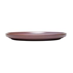 Libbey 109776 9" Round Canyonlands Plate - Terracotta, Mauve, Mauve Body with Brown Rim, Circular Purple Accents