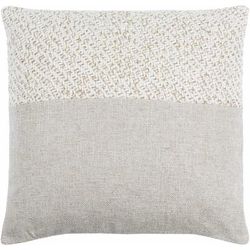 Ruhan 20" Square Cottage Cotton Cream/Peach Throw Pillow - Boutique Rugs