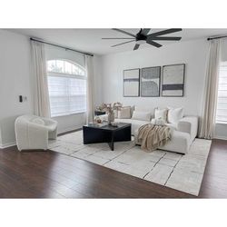 Koume 8'10" x 12' Rose Cream/Ivory/Black Area Rug - Hauteloom