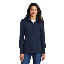 Port Authority LK829 Women's Fairway Stretch 1/4-Zip in River Blue Navy size 3XL | Cotton Blend