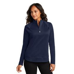 Port Authority LK870 Women's C-FREE Cypress 1/4-Zip in True Navy Blue size Large | Polyester Blend