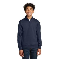 Port & Company PC78YQ Youth Core Fleece 1/4-Zip Pullover Sweatshirt in Navy Blue size XS | Cotton Polyester