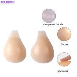 Soutien-gorge Push Up Invisible en Silicone pour Femme, Sexy, Sans Bretelles, Adhésif, Dos aux, Rehausseur de Sein, Couverture de Pple