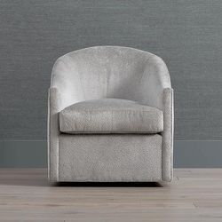 Lavello Swivel Chair - Champagne Aldo Leather - Frontgate