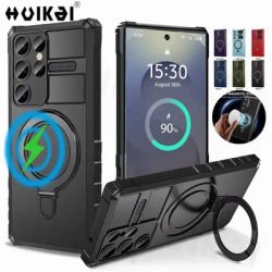 Case For Samsung S25 Ultra S24 Ultra S23 S22 S21 S24 FE Magsafe Stand Ring Magnetic Ring Holder