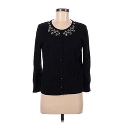 Cable & Gauge Cardigan Sweater: Black - Women's Size Medium