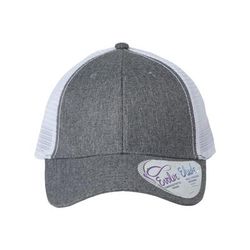 Infinity Her CHARLIE Women's Modern Trucker Cap in Heather Gray/White size Adjustable | Cotton