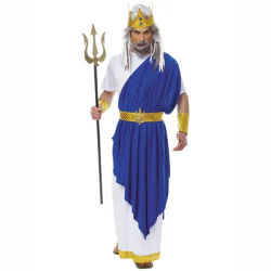 Fantasia Adulto Uomini Mitologia Romana Dio di Re del Mare Nettuno Poseidon Costumi di Halloween di