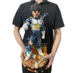 55CM Anime Dragon Ball Vegeta Figure Replaceable Head Vegeta Figurine PVC Action Figures GK Statue Collection Model Toys Gifts