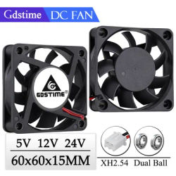 2Pcs Gdstime DC 5V 12V 24V Fan 60x15MM 60MM Ball Brushless Exhaust Cooling Fan 6cm 6015 3PIN USB Computer Equipment Cooler Fan
