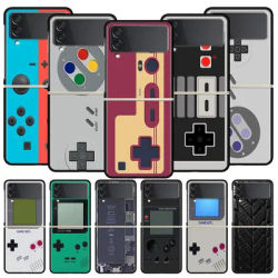 Video Game Boy Vintage GamePad Phone Case For Samsung Galaxy Z Flip 4 5 3 Fold Black Hard PC Shell For Samsung Z Flip5 Cover