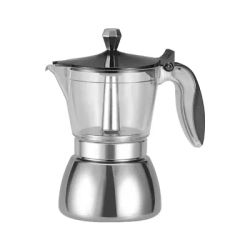 Moka induzione piano cottura macchina per caffè Espresso trasparente-top e pentola Moka in acciaio