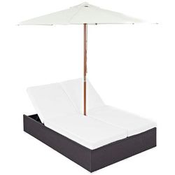 Convene Double Outdoor Patio Chaise - East End Imports EEI-2180-EXP-WHI-SET